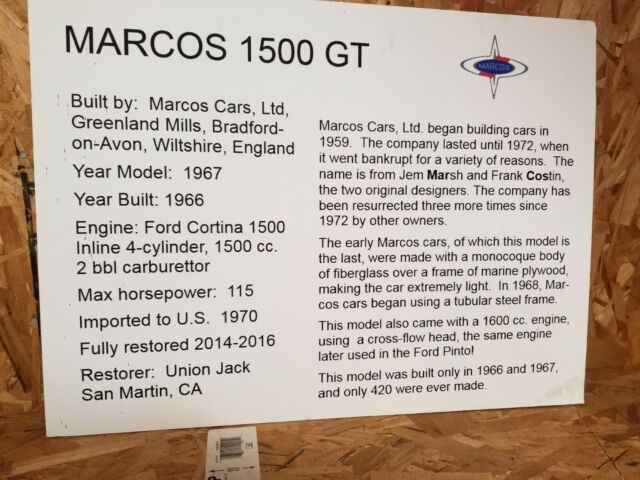 Marcos 1500 GT 1967 image number 1