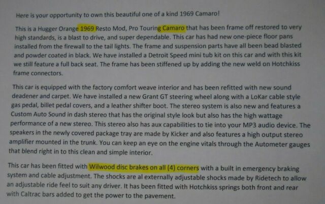 Chevrolet Camaro 1969 image number 21