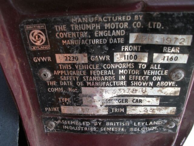 Triumph Spitfire 1972 image number 8
