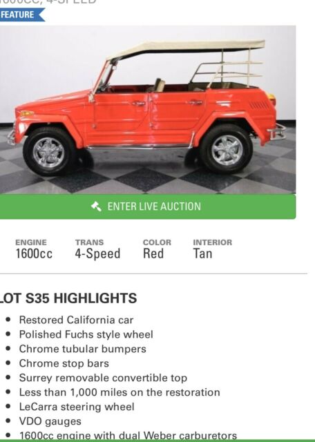 Volkswagen Thing 1974 image number 14