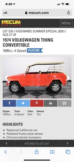 Volkswagen Thing 1974 image number 5