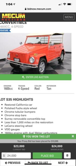 Volkswagen Thing 1974 image number 9