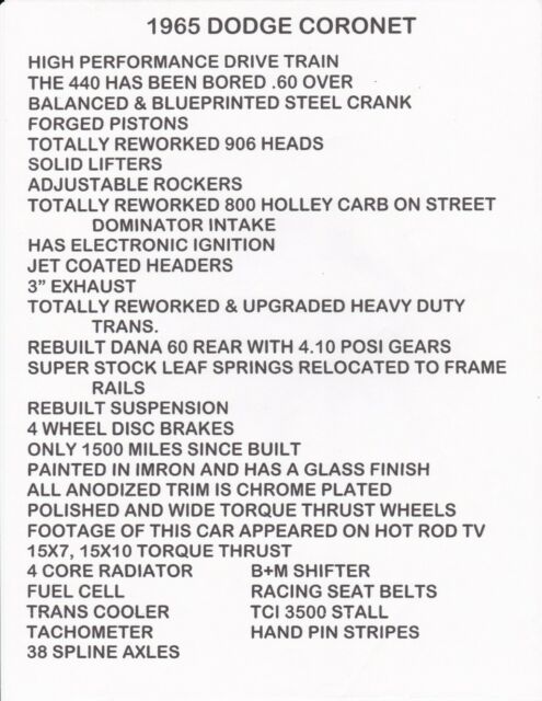 Dodge Coronet 1965 image number 7