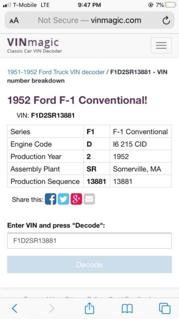 Ford F-100 1952 image number 35