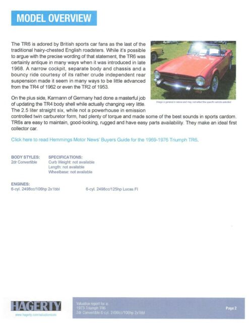 Triumph TR-6 1973 image number 8