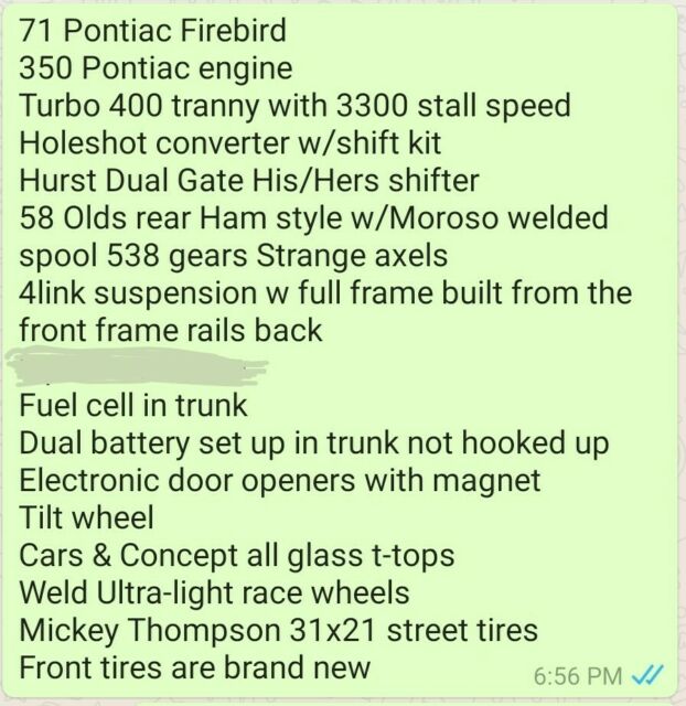 Pontiac Firebird Trans Am 1971 image number 39
