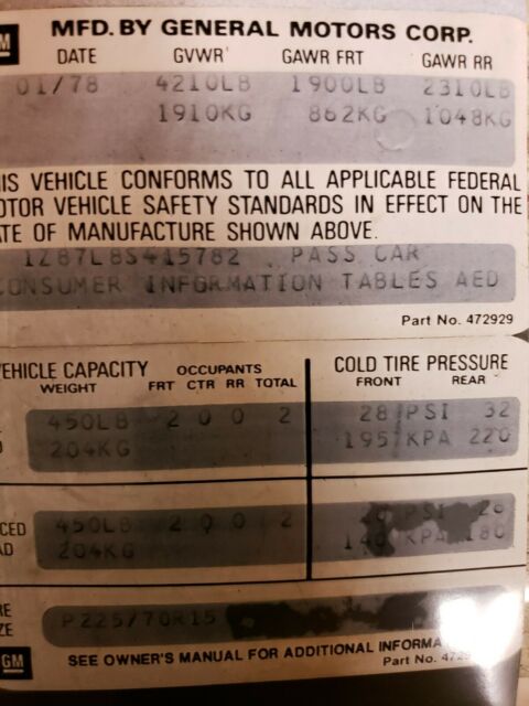 Chevrolet Corvette 1978 image number 28